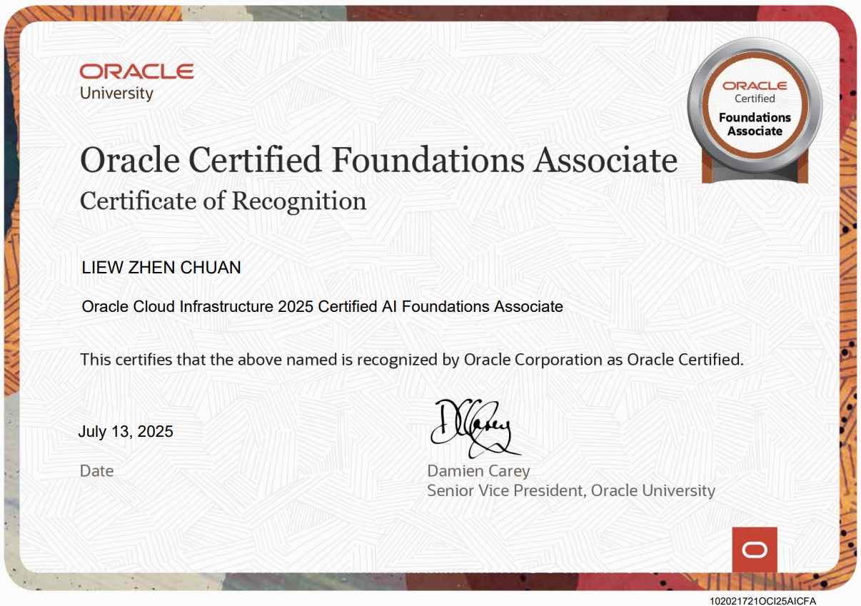Oracle AI Foundations certification image