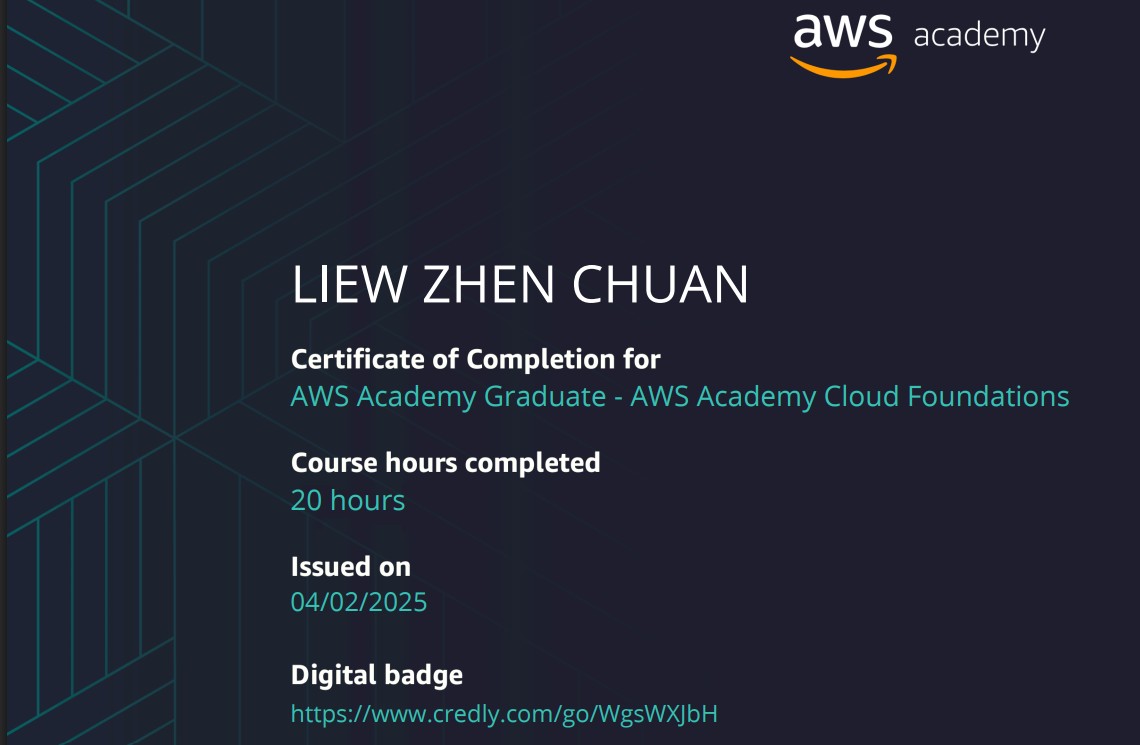 AWS Academy Cloud Foundations certification image